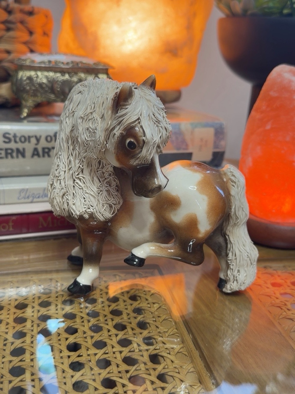 Cheval Ceramics Spaghetti Mane Pony Figurine Brown White South Africa